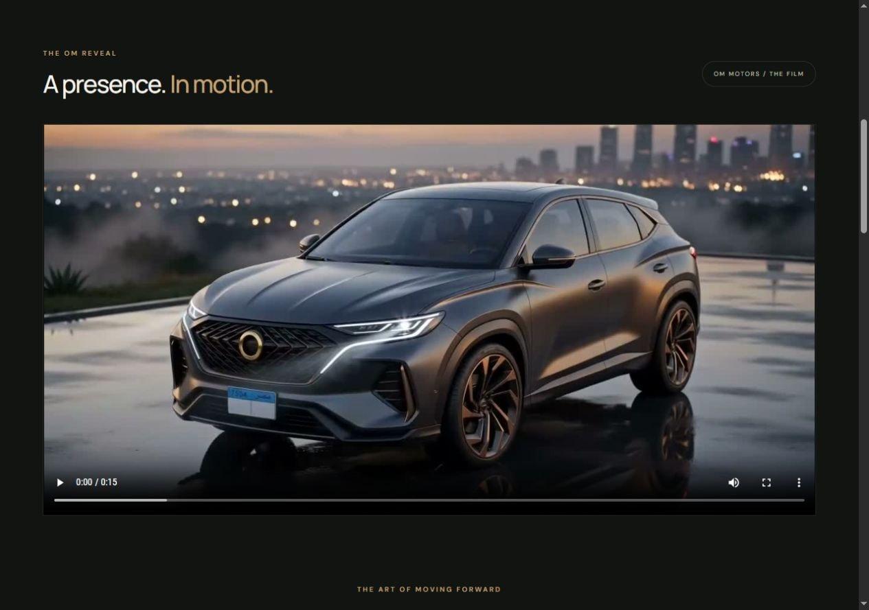 The reveal film inside the actual website layout.